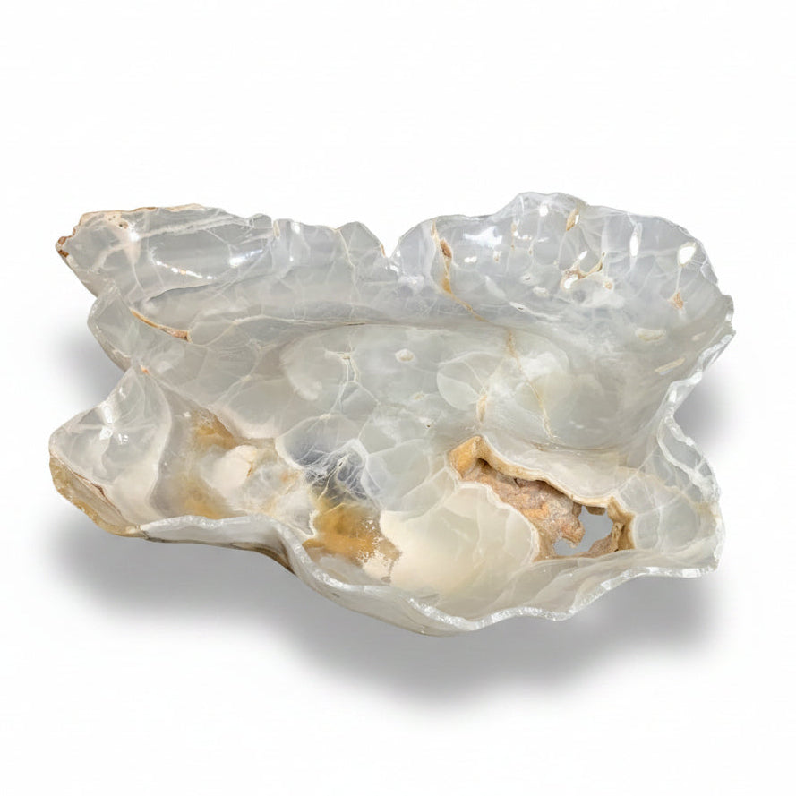 Pearlescent onyx trough vessel, 6x29x34in | Cayen Home