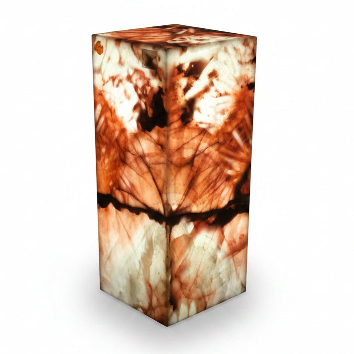 Cherry blossom onyx pedestal luminary, 8x8x20in | Cayen Home