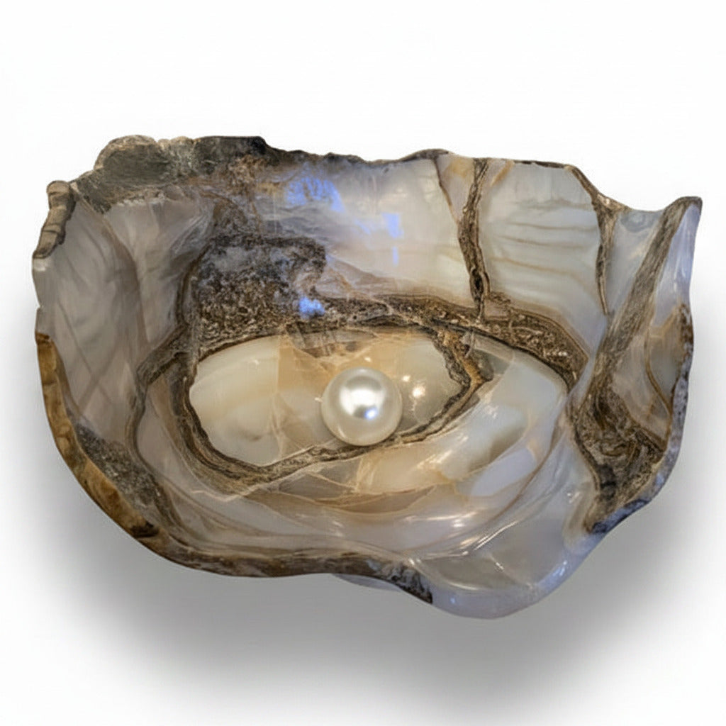 Crystalline onyx vessel, 10x14x14in | Cayen Home