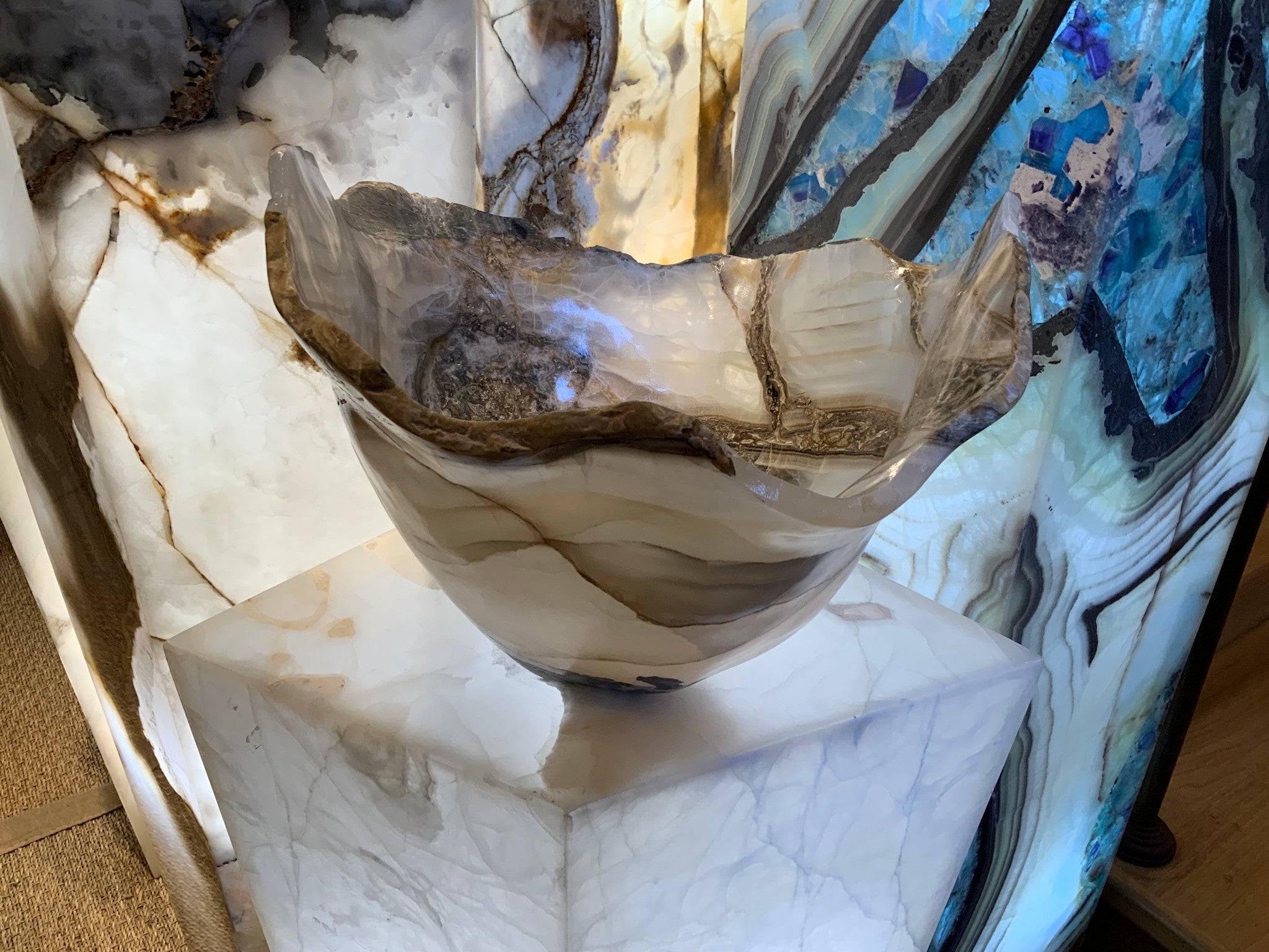 Crystalline onyx vessel, 10x14x14in, view 2 | Cayen Home