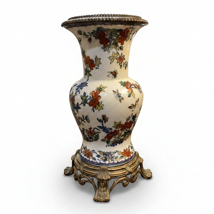 Flower vase with brass stand | Cayen Home