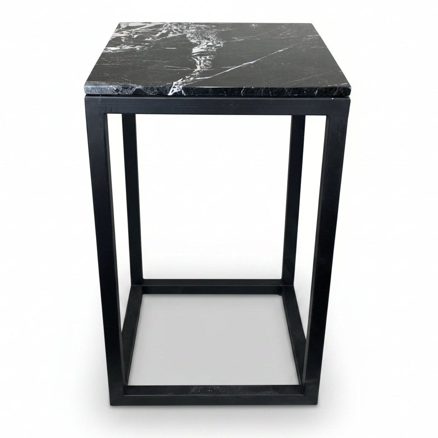 Black France marble square table, polished, 35x3 | Cayen Home