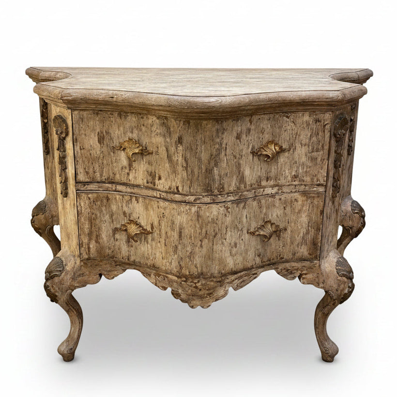 Venetian Rococo style pickled pine commode | Cayen Home