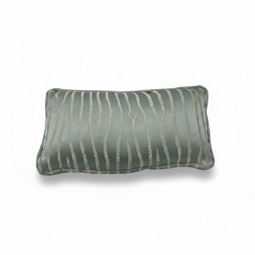 Seafoam and gold coral lumbar pillow | Cayen Home