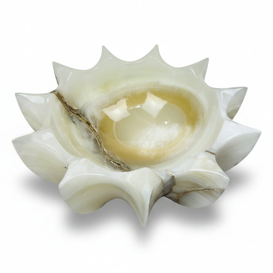 Extra white onyx bowl, 35x35x13cm | Cayen Home