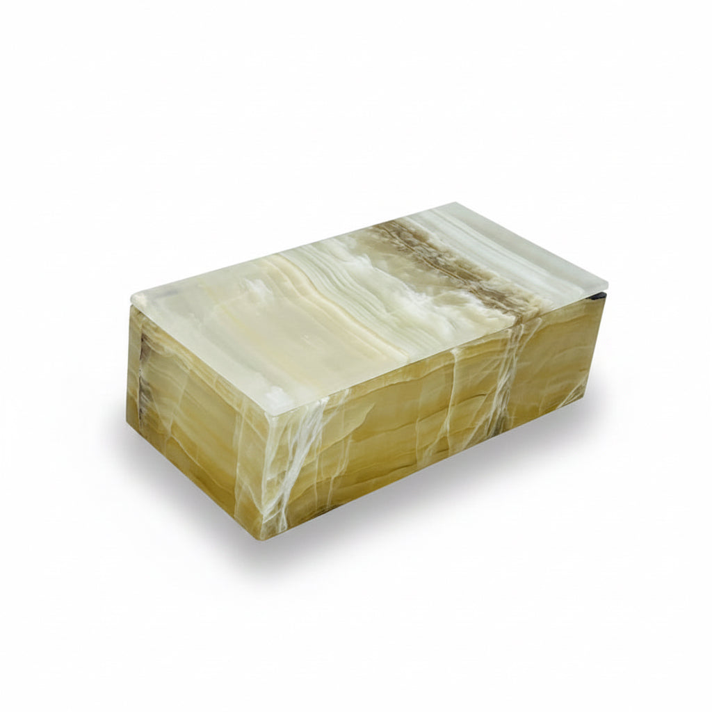Amber onyx rectangular jewelry box, 25x13x8 | Cayen Home