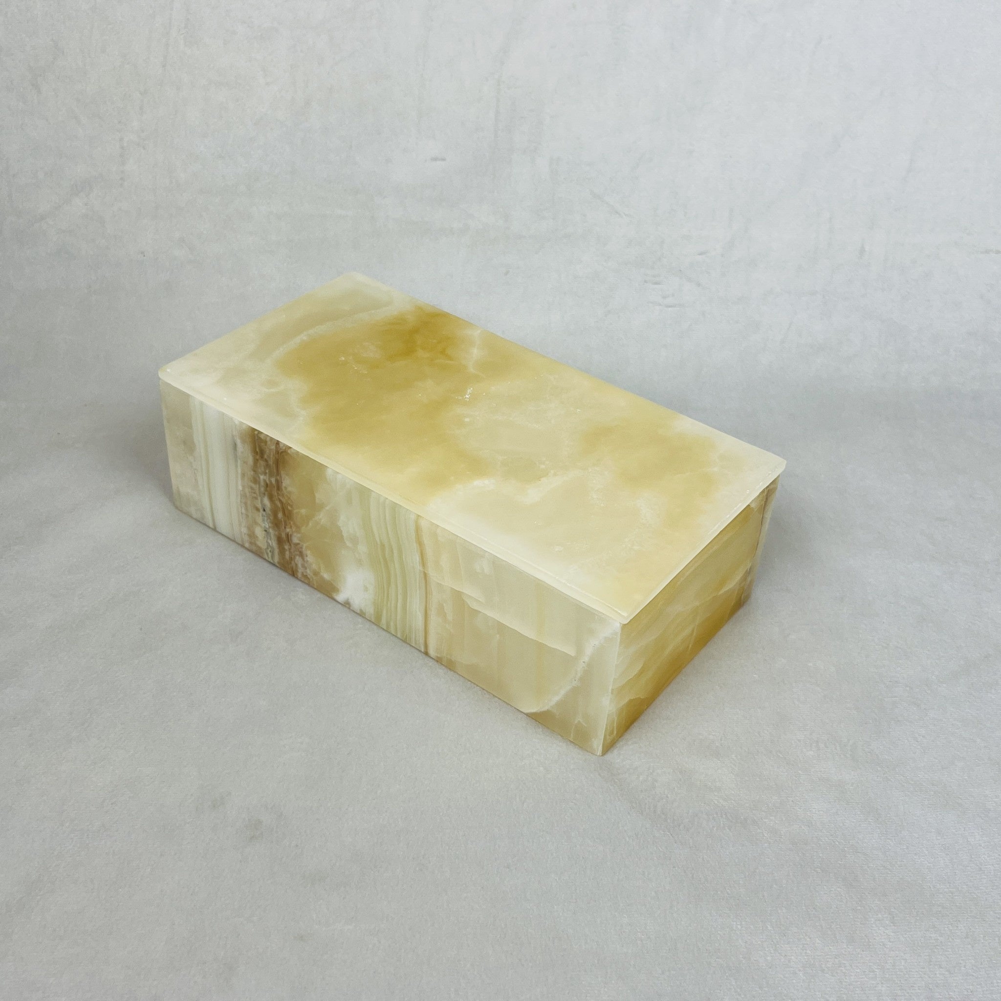 Amber onyx rectangular jewelry box, 25x13x8, view 2 | Cayen Home