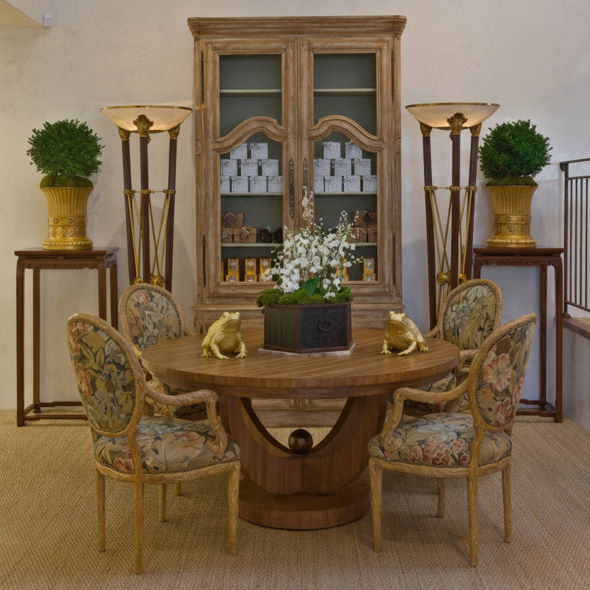 Maitland-Smith mahogany Paris torchere lamp, view 2 | Cayen Home