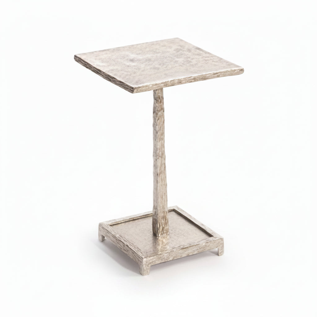 John-Richard textured nickel martini table | Cayen Home