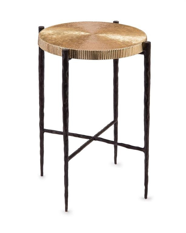 John-Richard black oxidized and gold accent table | Cayen Home