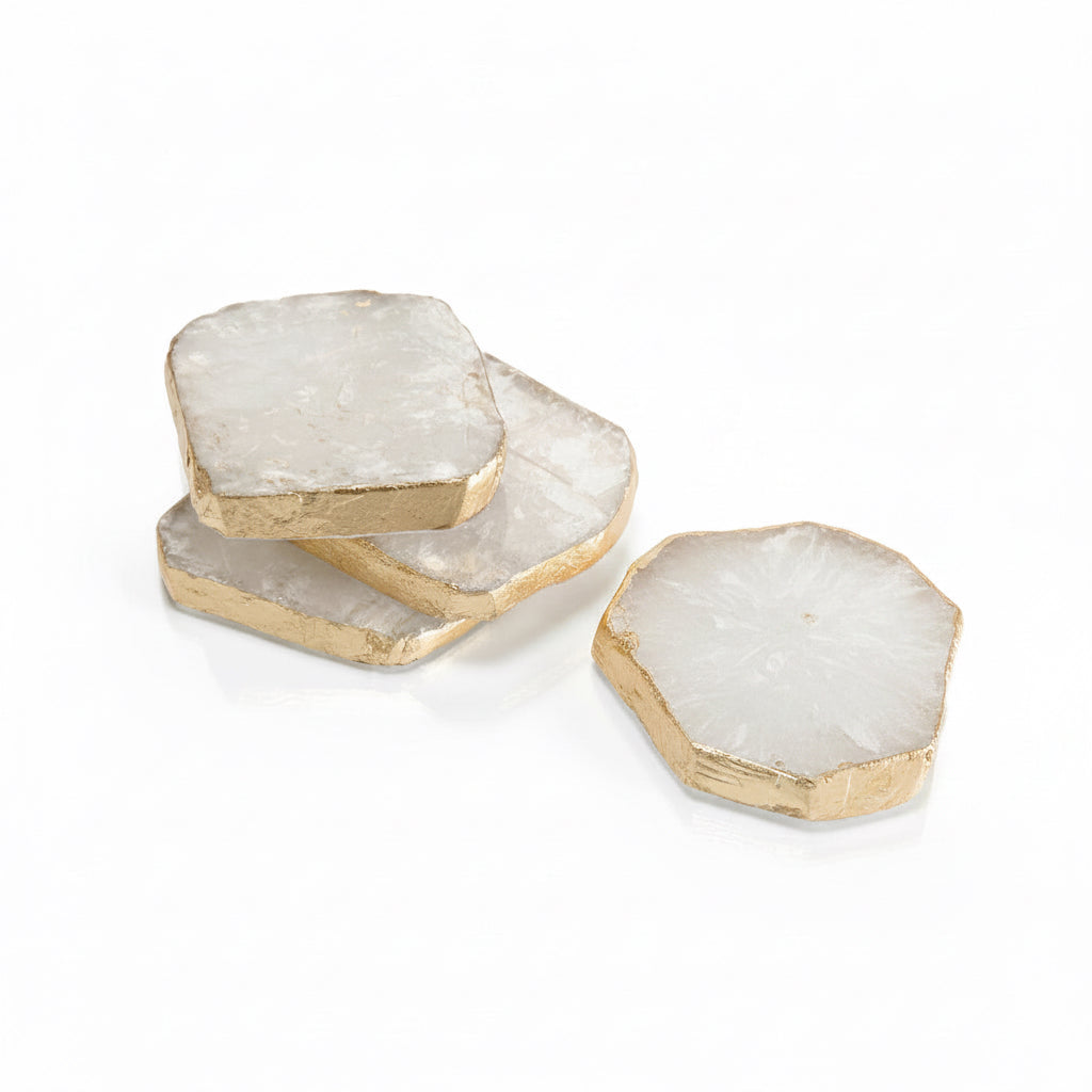 John-Richard selenite coasters, set of two | Cayen Home