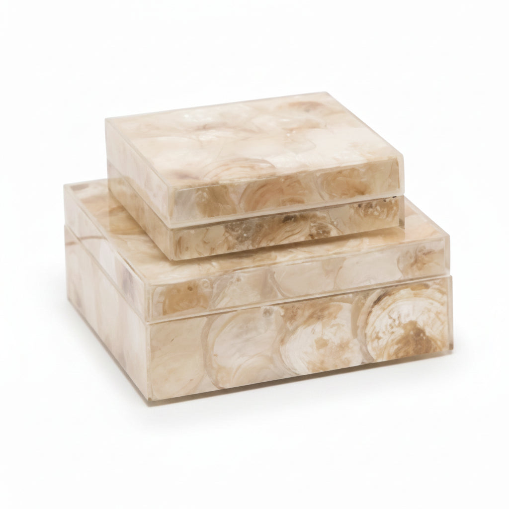 John-Richard Capiz shell boxes, set of two | Cayen Home