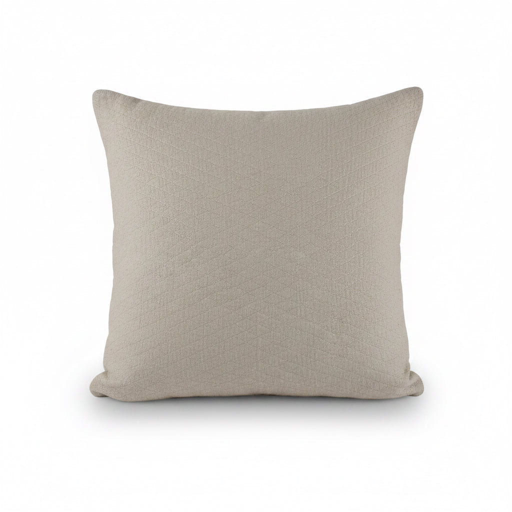 Lili Alessandra Dawn diamond quilted pillow, natural hemp herringbone, 26x26 | Cayen Home