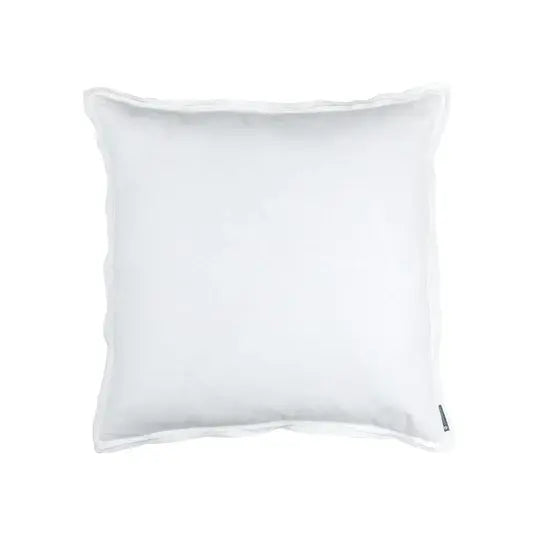 Lili Alessandra Bloom Euro double flange pillow, white linen, 26x26 | Cayen Home