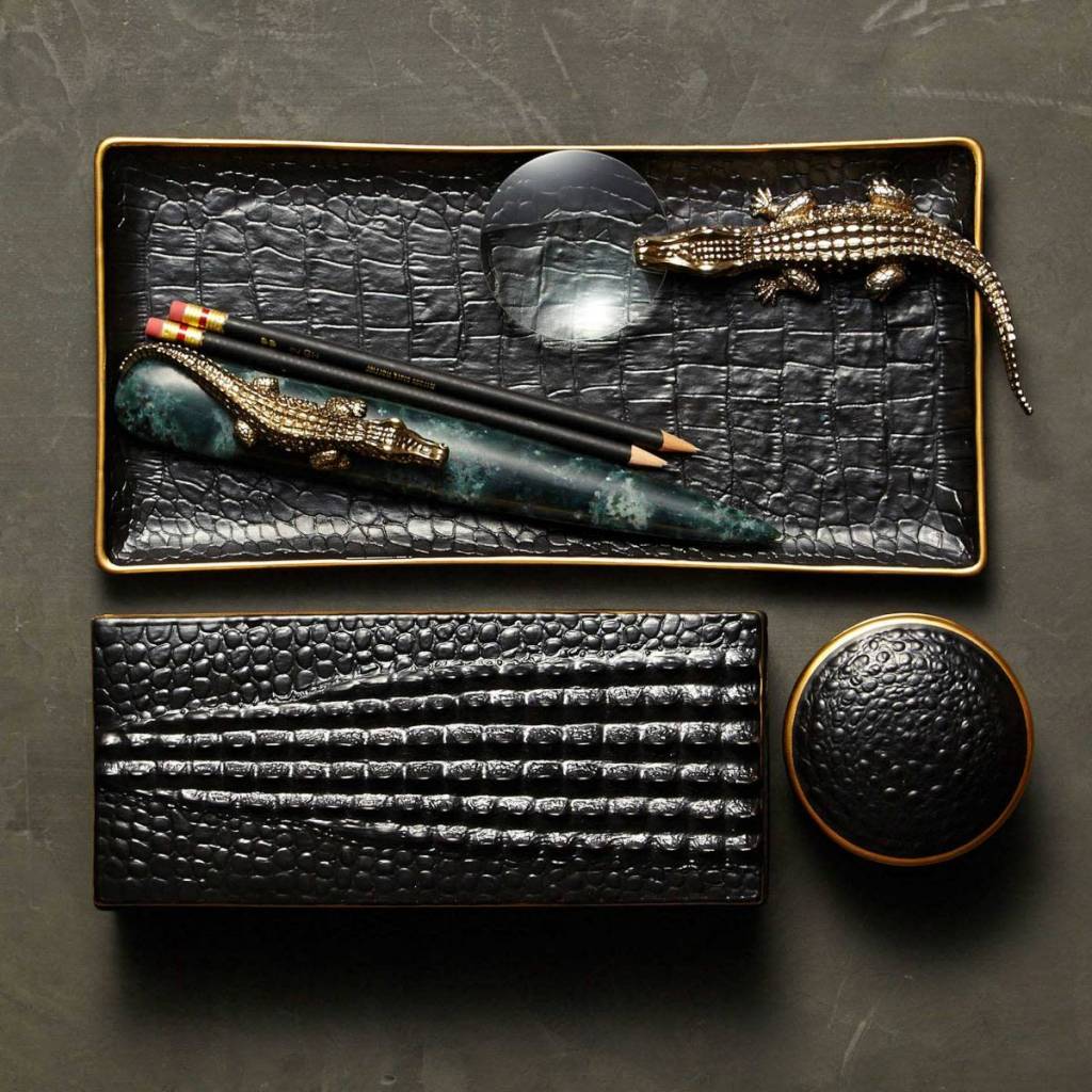 L'Objet crocodile letter opener, gold, view 3 | Cayen Home
