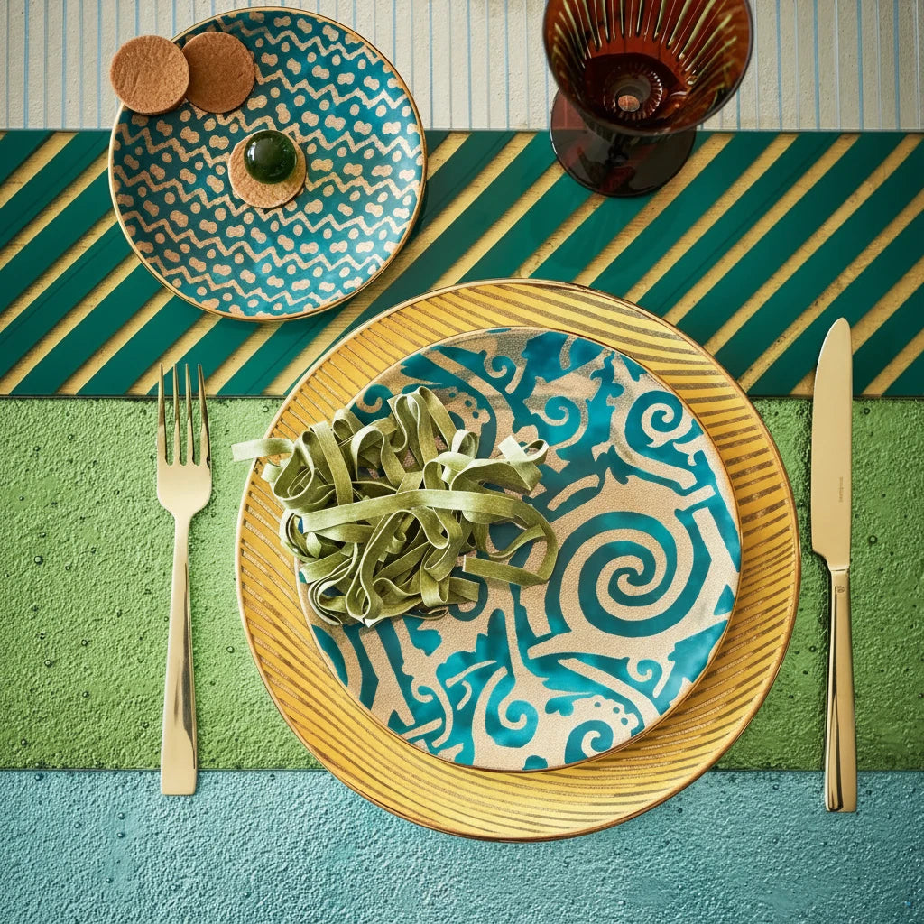 L'Objet Fortuny Maori dessert plates, set of 4, view 4 | Cayen Home