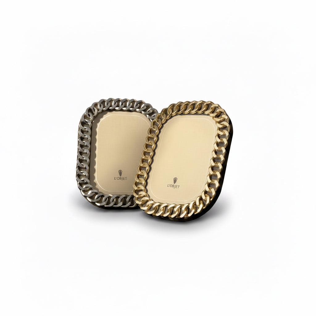L'Objet platinum Cuban link frame, 5x7, view 2 | Cayen Home