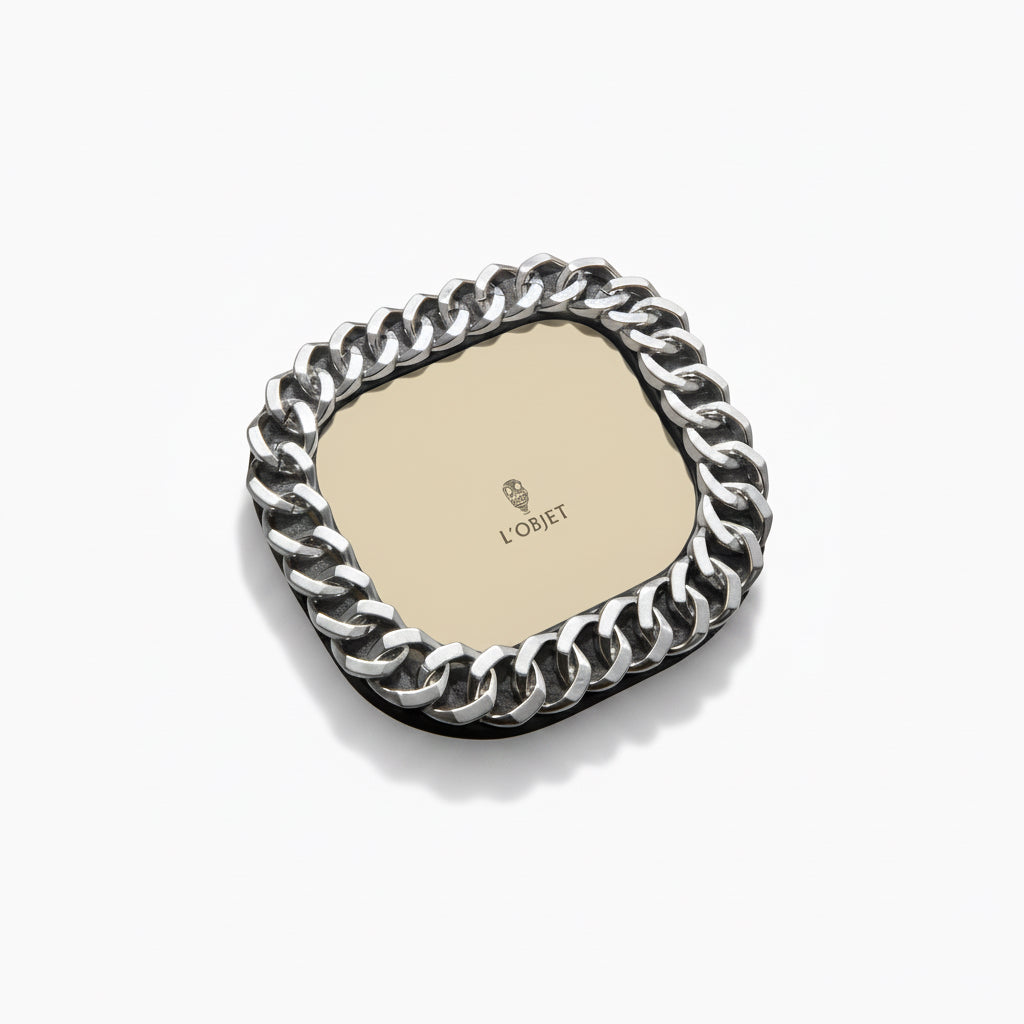 L'Objet platinum Cuban link frame, 5x7, view 3 | Cayen Home
