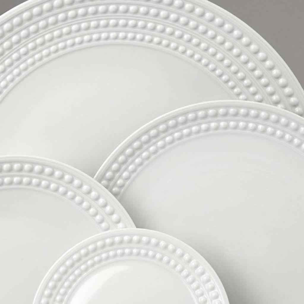 L'Objet Perlae white dessert plate, view 2 | Cayen Home