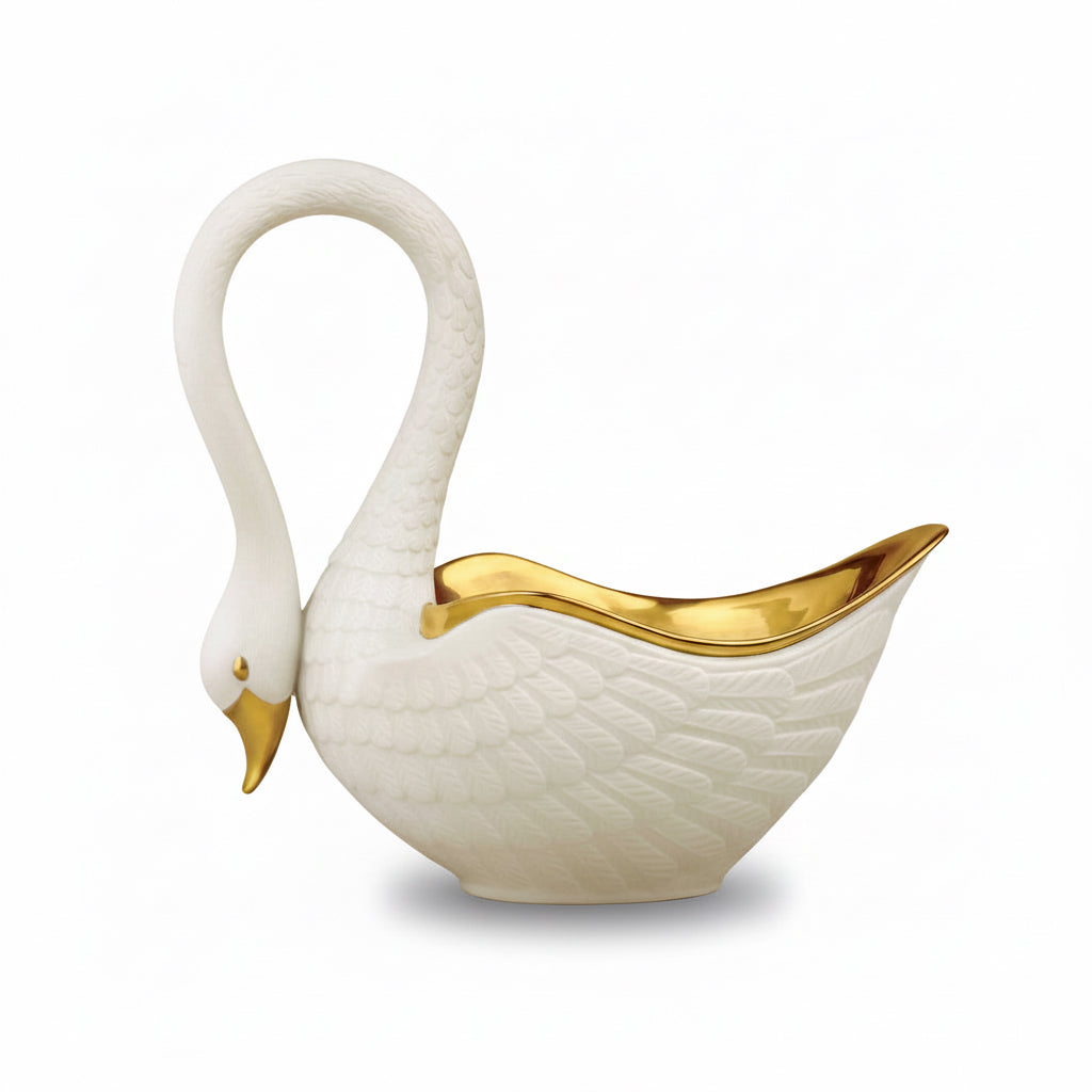 L'Objet swan salt cellar and spoon, view 2 | Cayen Home