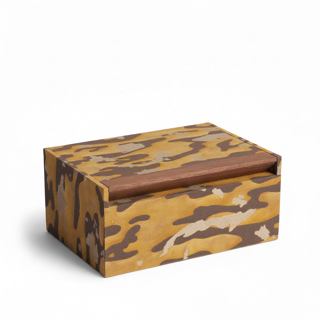 L'Objet Fortuny box, camo isole tiger, view 2 | Cayen Home
