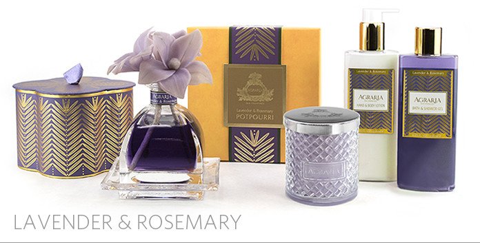 Agraria Lavender and Rosemary crystal candle, petite 3.4oz, view 3 | Cayen Home