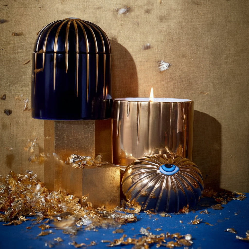 L'Objet Lito candle, bleu, view 5 | Cayen Home