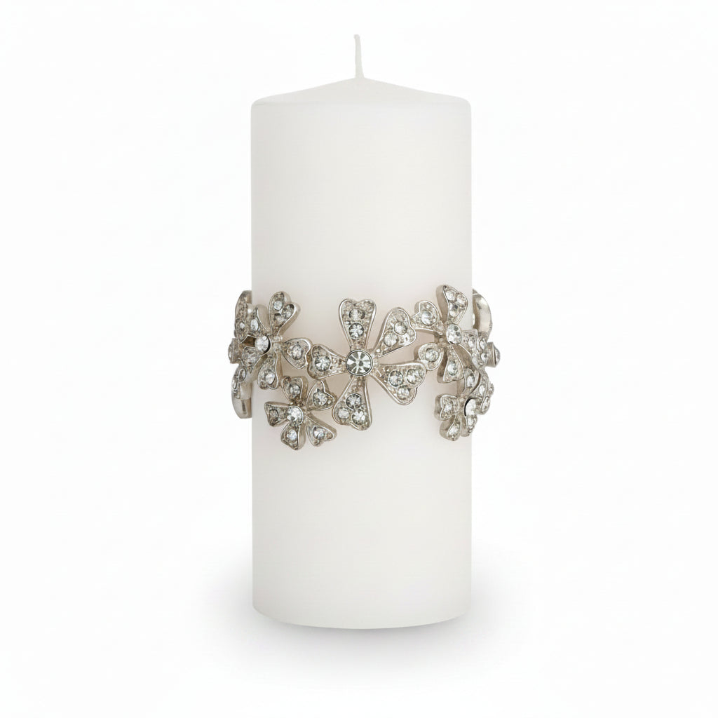 L'Objet Garland napkin jewels, platinum with white crystals, set of 4 | Cayen Home