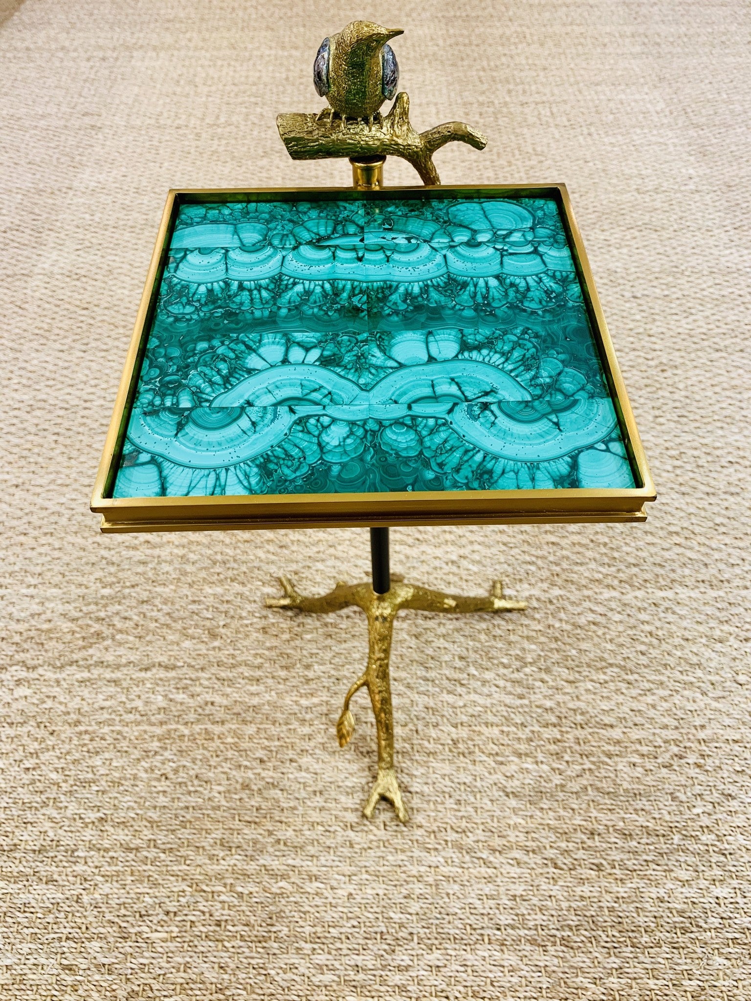 Maitland-Smith bird accent table with shell inlay, view 5 | Cayen Home