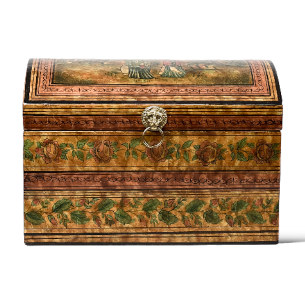 Domed coromandel box with lion head handle | Cayen Home