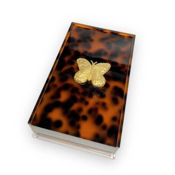 Southern Tribute butterfly guest towel box, clear | Cayen Home
