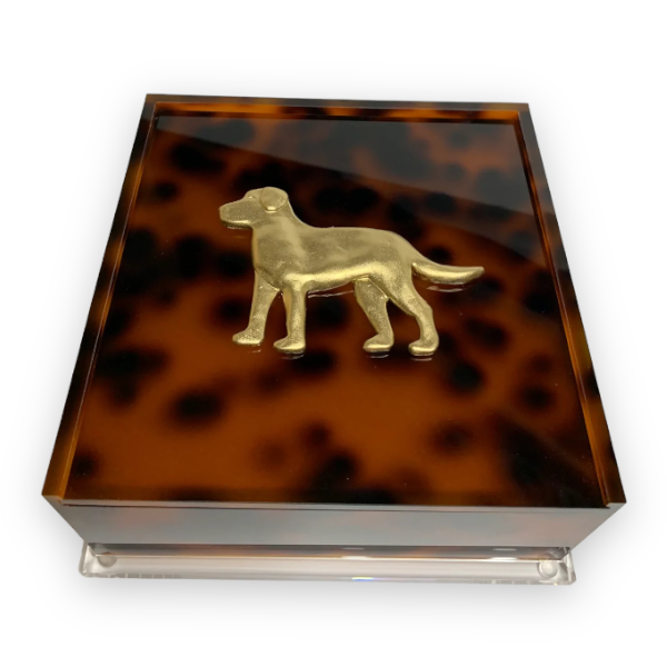 Southern Tribute Labrador cocktail napkin box, view 3 | Cayen Home