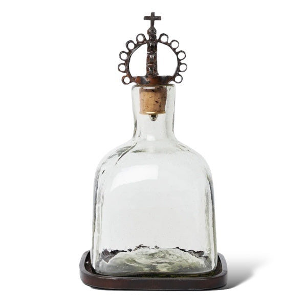 Jan Barboglio El Rey decanter, clear with crown topper | Cayen Home