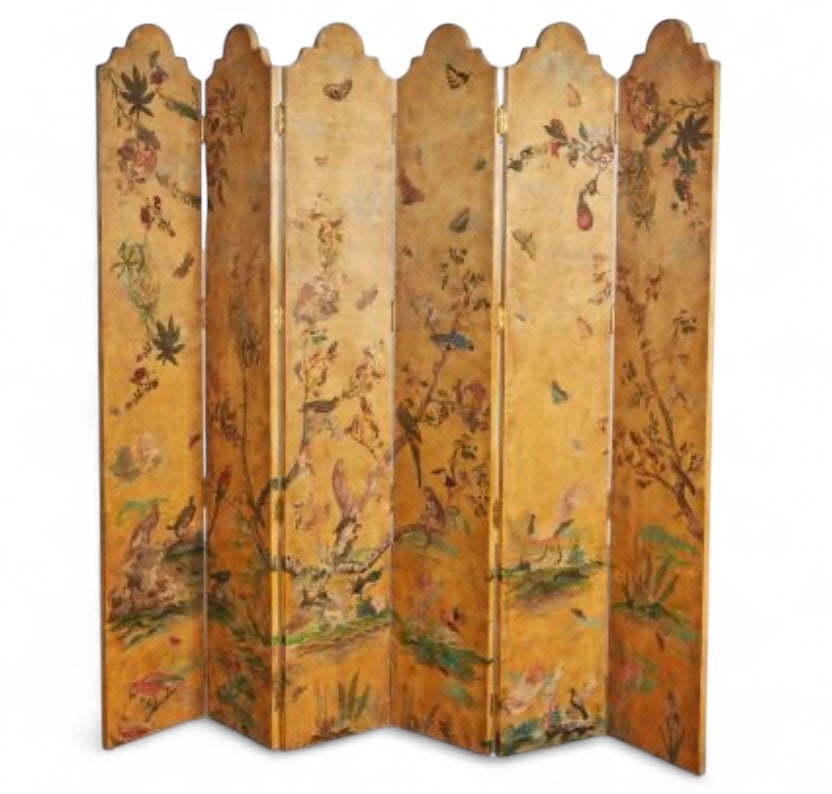 Painted six-panel floor screen, 89x97 | Cayen Home