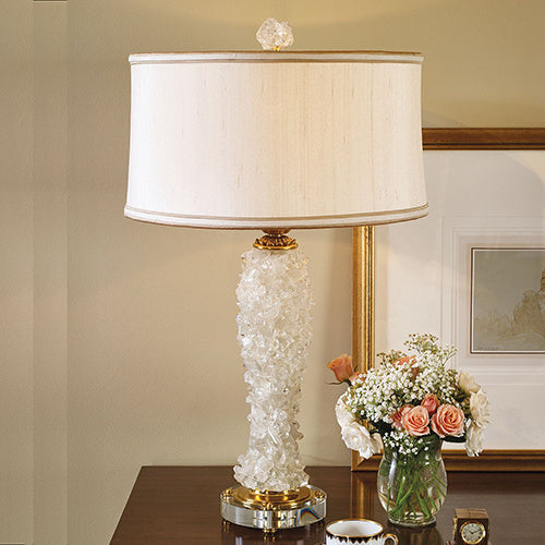 Maitland-Smith rock crystal inlaid table lamp, view 2 | Cayen Home
