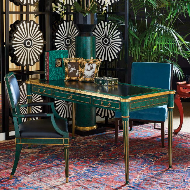 Maitland-Smith Malaquita desk, view 2 | Cayen Home