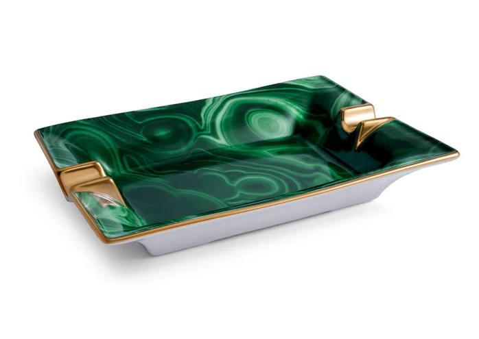 L'Objet malachite ashtray, view 2 | Cayen Home