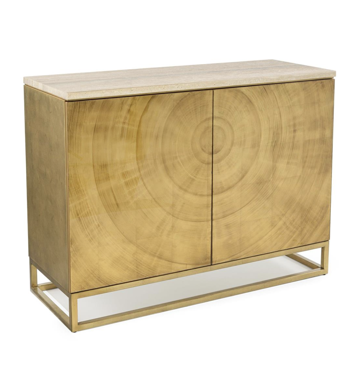 John-Richard Tonatiuh gold two-door cabinet | Cayen Home