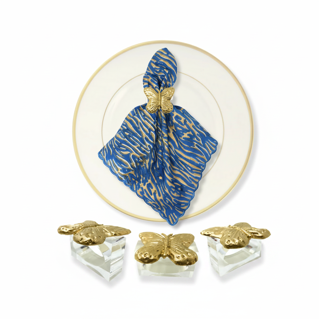 Southern Tribute butterfly napkin rings, clear | Cayen Home