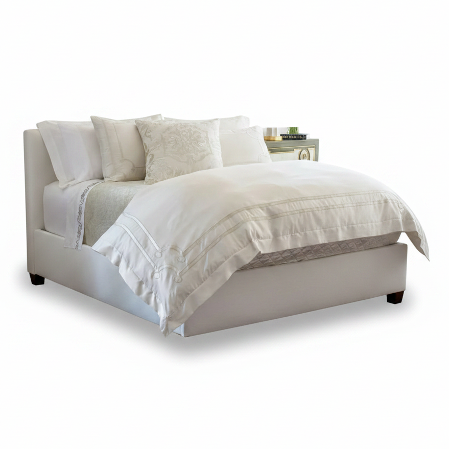 Lili Alessandra Vendome king duvet cover, ivory silk and velvet, 112x98 | Cayen Home