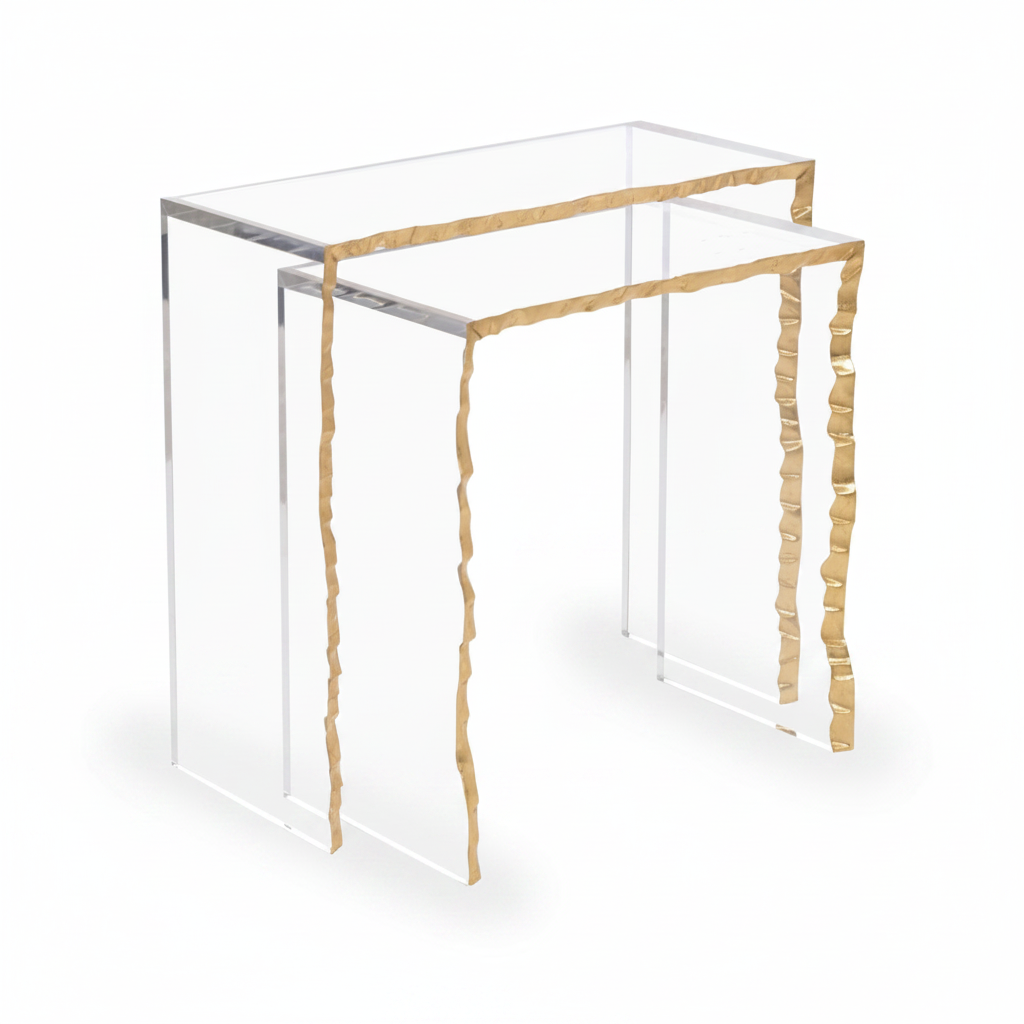 John-Richard gold leaf edge nesting tables | Cayen Home