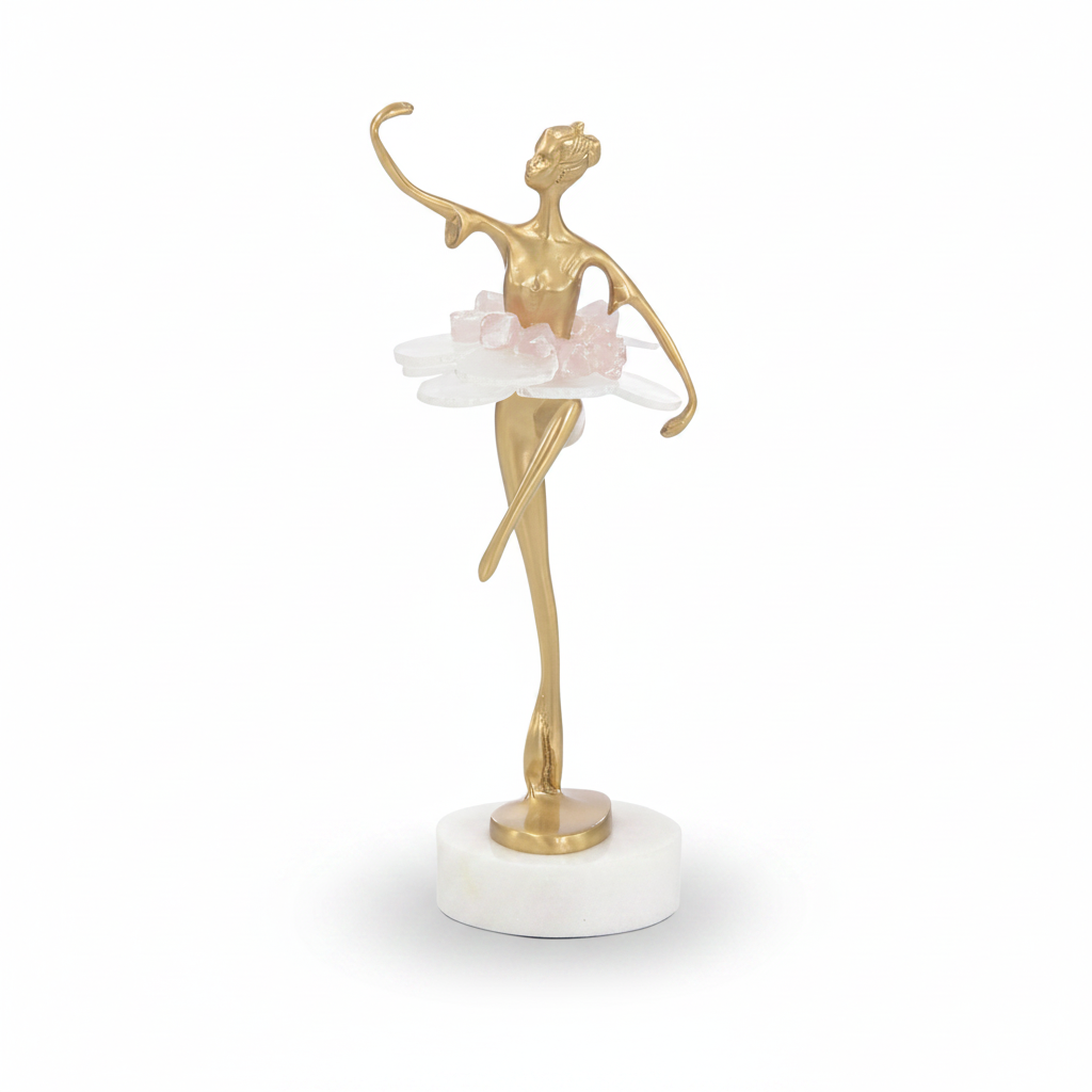 John-Richard selenite ballet sculpture on marble base III | Cayen Home