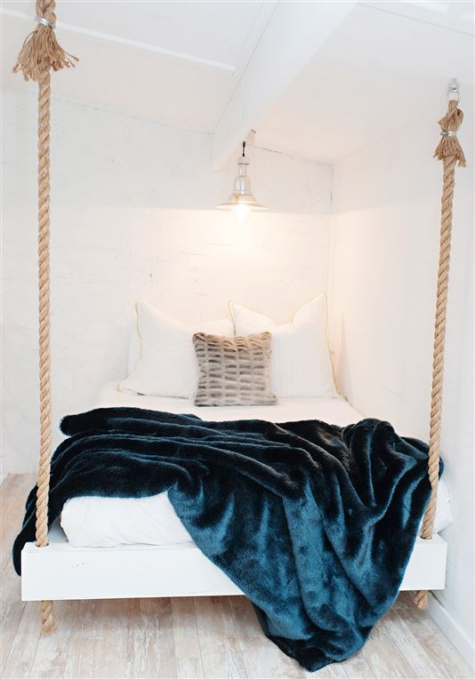 Sapphire blue mink throw, 60x72, view 2 | Cayen Home