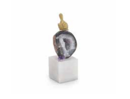 John-Richard brass bird and geode sculpture III | Cayen Home