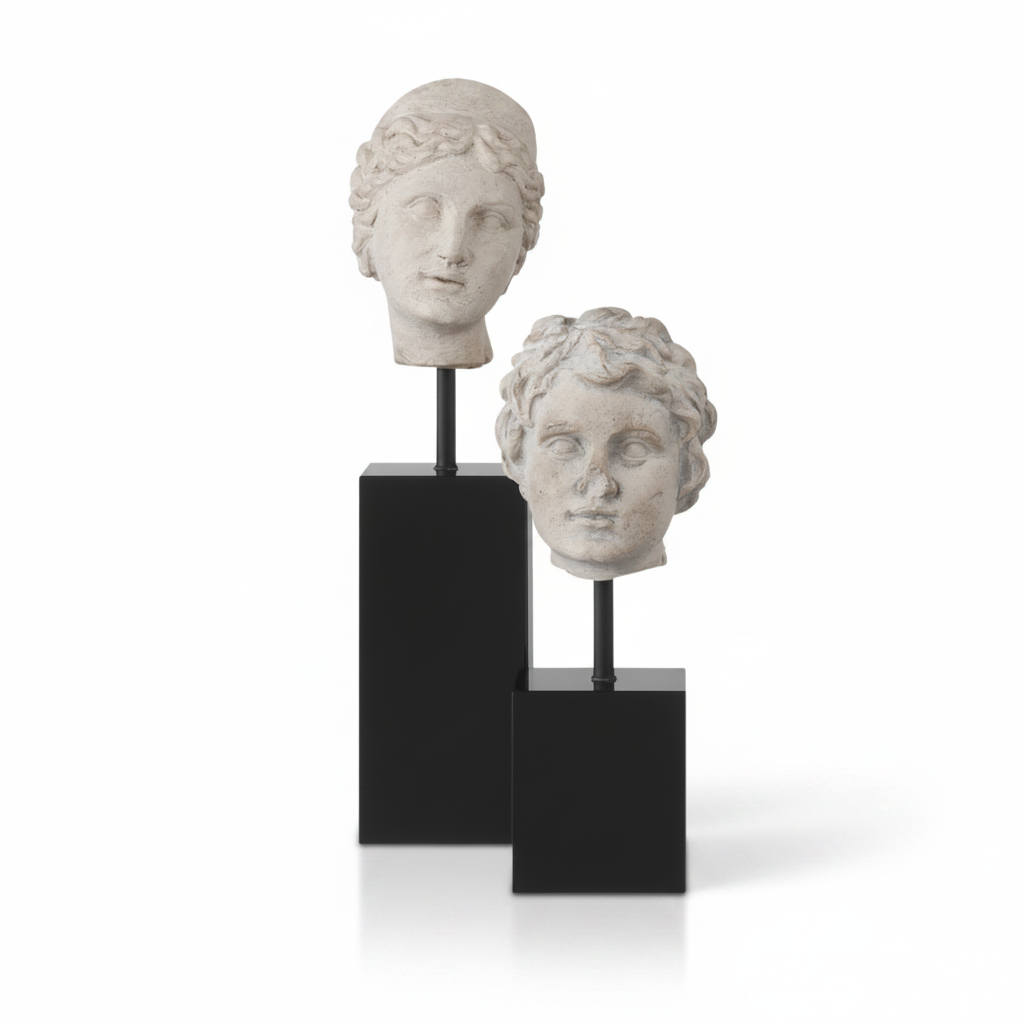 Currey & Co Venus head on stand, set of 2 | Cayen Home