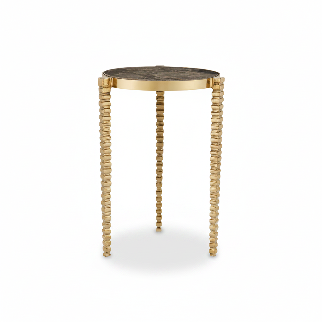 Currey & Co Corrado cappuccino marble accent table | Cayen Home