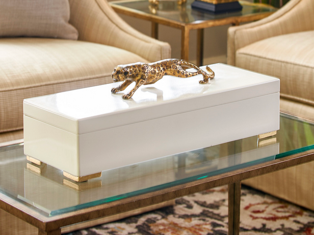Chelsea House cheetah box, cream, view 3 | Cayen Home
