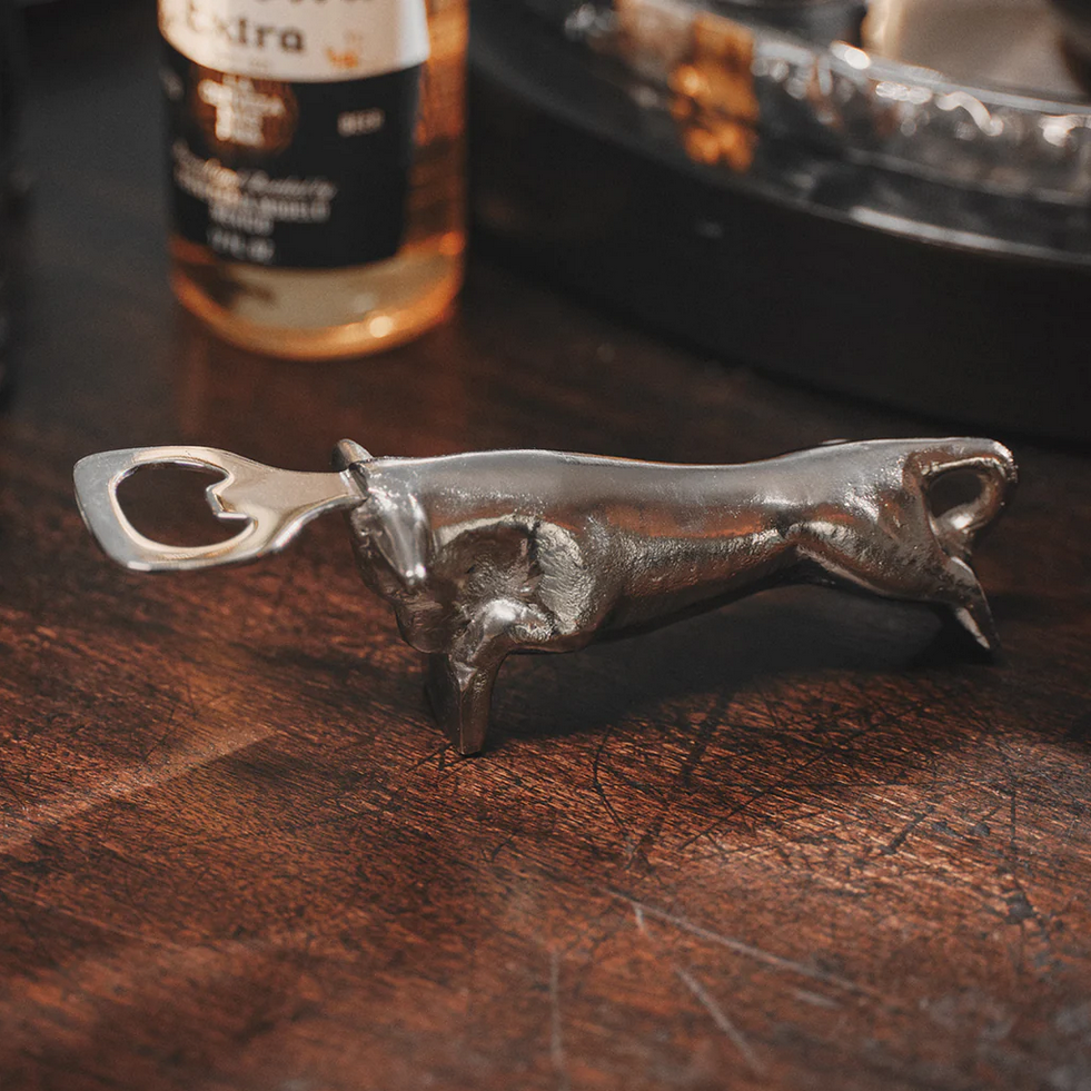 Jan Barboglio El Toro bottle opener, nickel, view 5 | Cayen Home