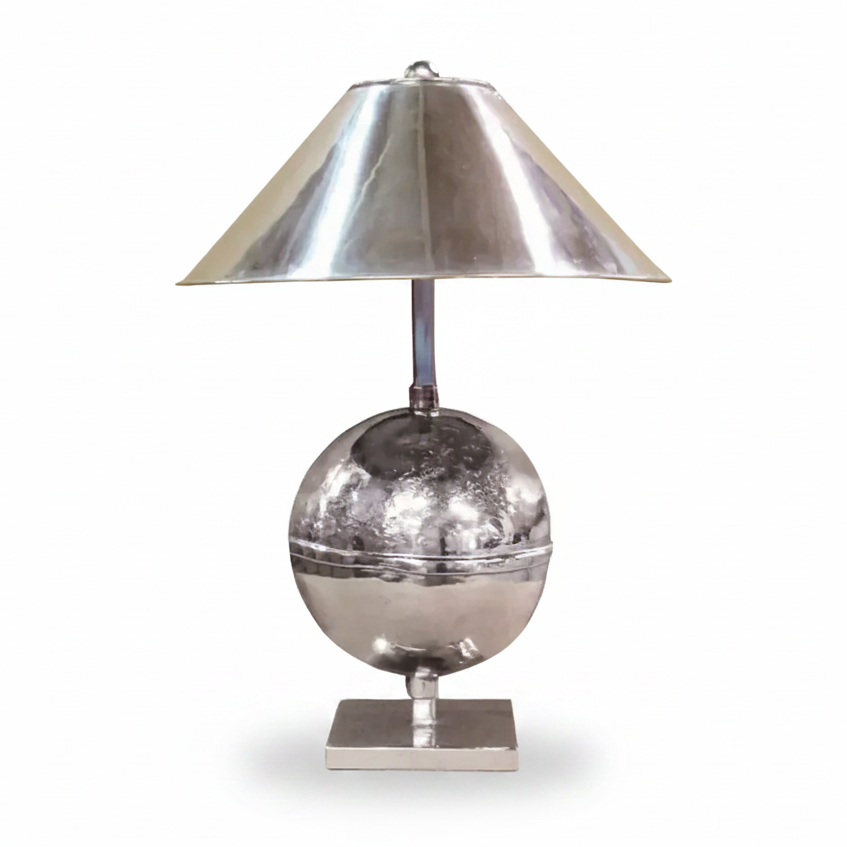 Jan Barboglio Luna lamp, nickel with nickel shade | Cayen Home