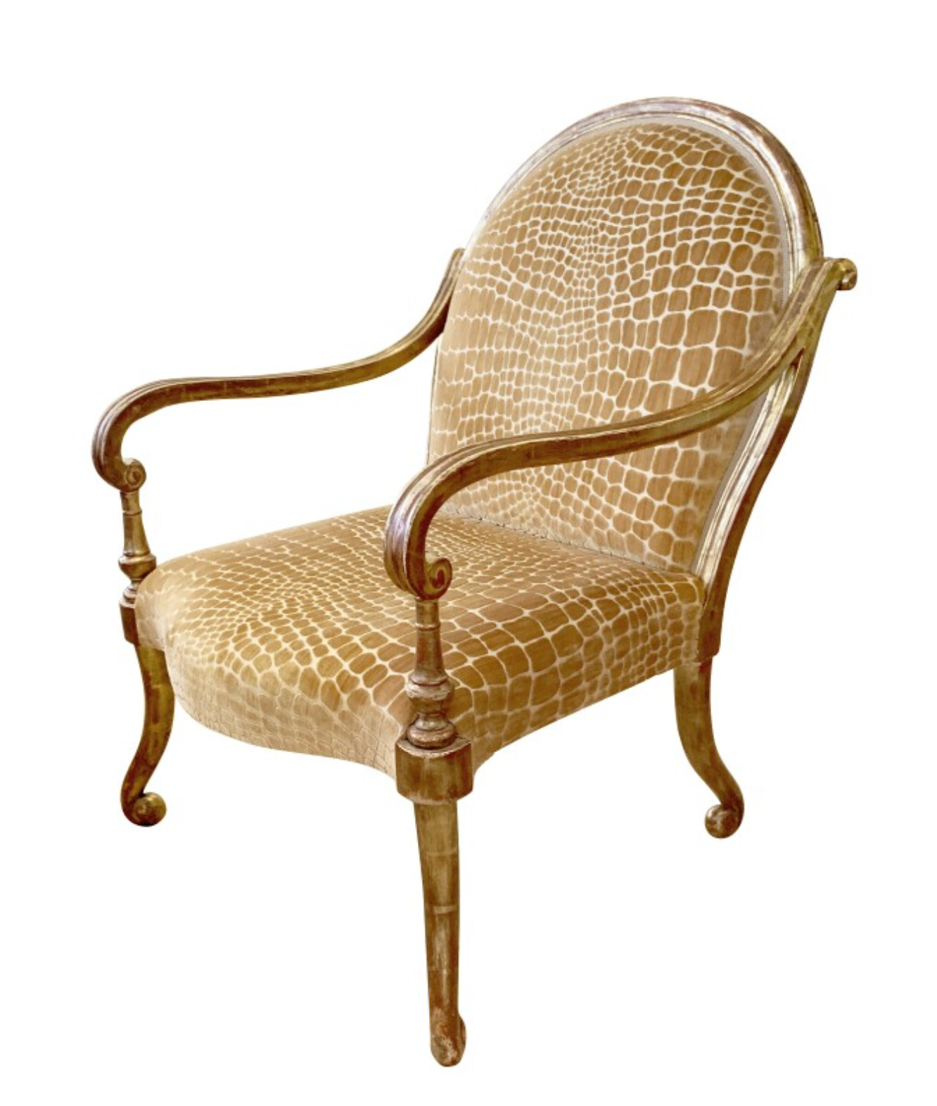Rose Tarlow Verona arm chair in deep honey velvet, view 2 | Cayen Home